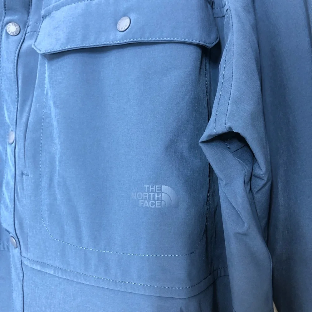 The‎ North Face Men Sniktau Blue Long Sleeve Snap Button Hiking Outdoor Shirt XL